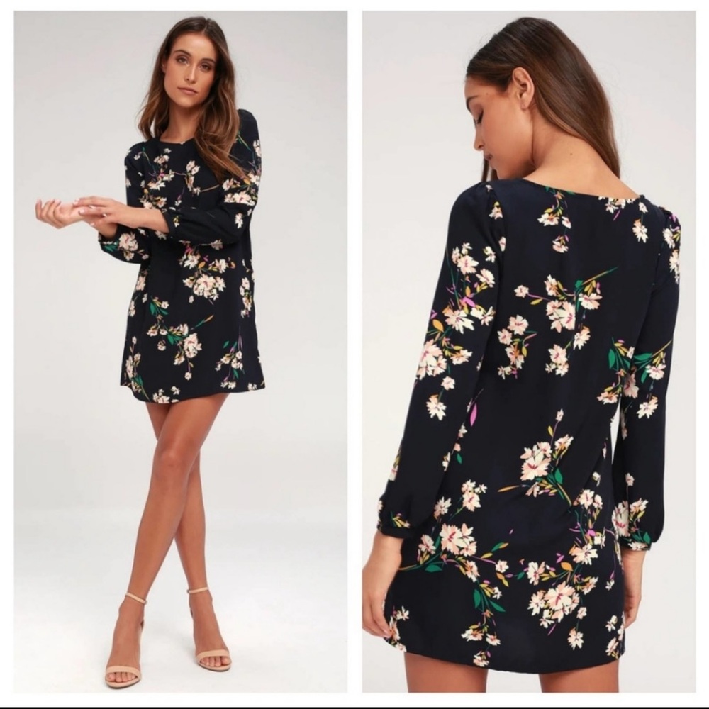 Lulus herbaceous babe floral shift dress small